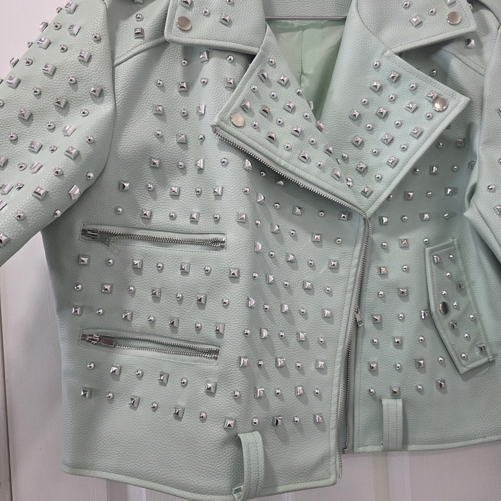 Azalea Wang Plus Minty Girl Faux Leather Jacket Size 1X - Picture 6 of 17